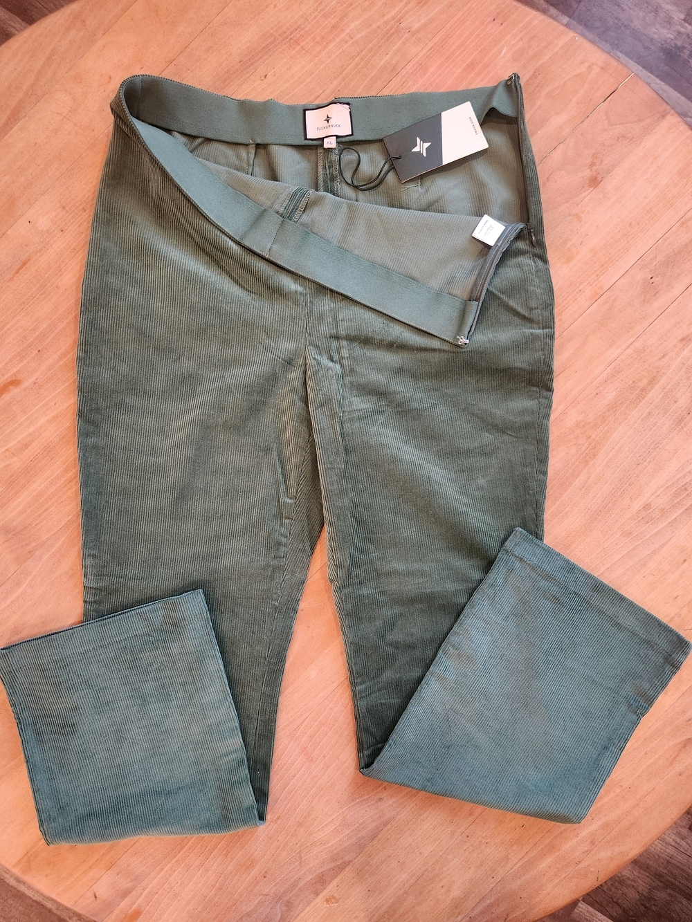 Tuckernuck Olive Green Corduroy Flare Pants